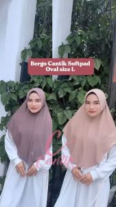 Bergo Cantik Instan Soft Pad Oval Size L / Hijab Soft Pad Jersey Oval Daily