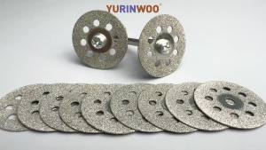 20Pcs Diamond Cut Off Wheels 20-30mm for Dremel with 4Pcs 402 Mandrel 3mm & Screwdriver Rotary Tool Cutting Discs Attachment
