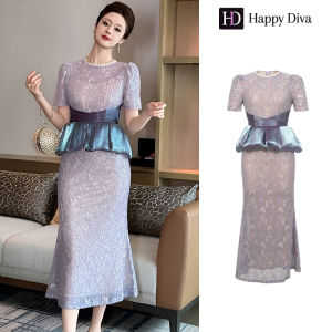 Happy Diva Womens Summer Purple Fake Two Piece Dress Vintage Dress Wedding Party Dress 21677