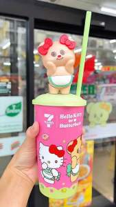 💥New Year Sales💥🇹🇭Thai 7-Eleven Limited Edition Hello Kitty &Butterbear Plastic Cup(22oz)