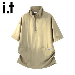 izzue | Áo Thun Thể Thao Dễ Dàng Thiết Kế Có Zip Bằng Lụa Lạnh