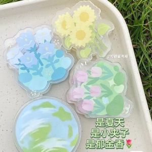 INS Style Summer Small Flower Transparent Acrylic Note Clip Female Good-looking Super Fairy Hand Account Multi-Functional Clips for Storage