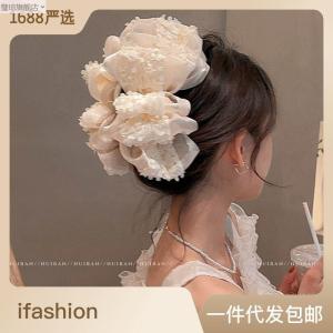 Classy Multilayer Bow Large Hair Claw Headdress Elegant Hair Clip Womens Back Head New Arrival Shark Clip Headdress