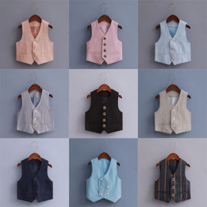 Childrens Single Piece Suit Vest Dress Spring Autumn Boys Performance Outfit Little England Performance Birthday Show