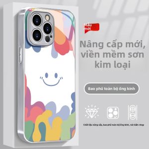 Ốp Lưng Điện Thoại Bằng Kính Bảo Vệ Toàn Diện Hình Mặt Cười Dopamine Cho Apple 16promax Huawei Mate60pro Mẫu Mới Pura70 OPPO Reno13 A5pro Honor 300 Vivos20
