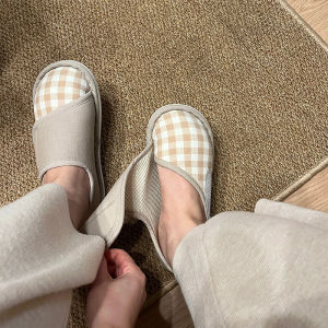 รองเท้าบ้านฤดูใบไม้ร่วง/ฤดูหนาวขนาดใหญ่สำหรับผู้หญิงตั้งครรภ์และหลังคลอด รองเท้าบ้านแบบบางพื้นนุ่มกันลื่นแบบหนาสำหรับเด็ก