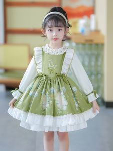 Nữ Công Chúa Đầm Mùa Thu Thời Trang Sành Điệu Trẻ Em Phong Cách Lolita Váy Bé Gái Tay Dài Xuân Thu Polyester An Ninh 100% Lớp B