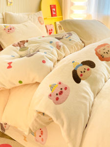 A-Class Childrens Cartoon Milk Velvet Duvet Cover Winter Thickened Flocking Coral Velvet Single 150x200 Quilt Cover