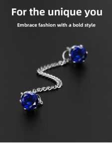 Unique Design Diamond Ear Studs One-Piece Ear Cuff No Piercing Required Titanium Steel Couples Fashion Jewelry Ear Chain