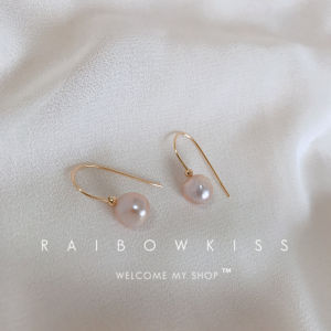 Original Design Mother-of-pearl Earrings for Women with Luminous Natural Baroque Freshwater Pearl Pendants Versatile Ear Hooks
