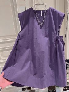 AIYITI | Purple Sleeveless Tunic Shirt for Plus Size Women