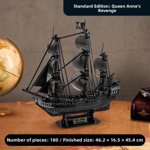 Pirate Ship Model Queens Revenge Black Pearl 3D Puzzle