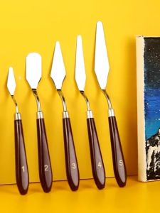 5pcs/set Stainless Steel Scraper Spatula Palette Knife Painting Kit Mixing Set Arts Painting Supplies