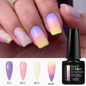 MEET ACROSS | 7Ml Thermal Nail Gel Polish LED Long-Lasting Salon-Quality 3-Color Changing Gel Nail Polish Easy to Apply Quick Dry