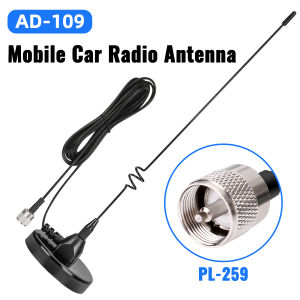 ABBREE | ABBREE AD-109 Mobile Radio Antenna High Gain Dual Band VHF UHF PL-259/SMA-Female for Baofeng UV-21 DM-1701 Quansheng UV-K5 TK11