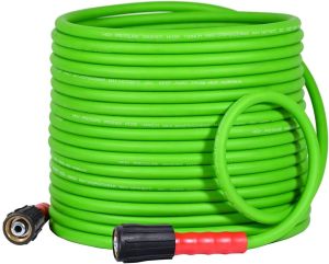 YAMATIC Super Flexible Pressure Washer Hose 3200 PSI for Power Washer Replacement Kink Resistant Extension with Leak-Free M22 Thread Connector 1/4" Green