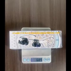Professional 20X Magnifier Double Eye Glasses Type Watch Repair Jeweler Inspect Tool Magnifier with Two Adjustable LED Lights
