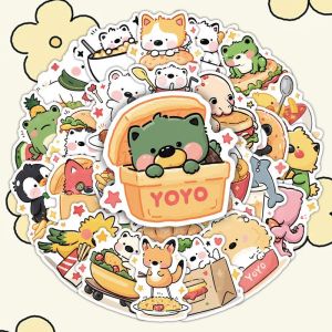 63 ชิ้นสติกเกอร์การ์ตูนสัตว์เลี้ยงขนาดเล็ก เซ็ตของเล่นสำหรับเด็ก กระดาษทรายกันน้ำ อุปกรณ์สำหรับการศึกษา