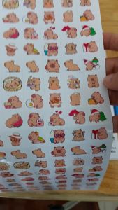 Sticker khen thưởng học sinh Capybara tờ A4 - SP32