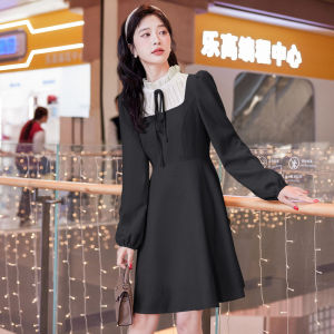 French Style Small Fragrance Wind Dress Women Spring Autumn 2025 New Small Size Elegance Lady Hepburn High-End Black Dress