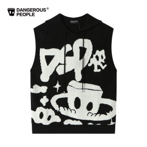 Dangerous People Xu Zhihuan DSP Spaceship Little D Hooded Knitwear Loose Versatile Knitted Vest for Teenagers Casual Wear