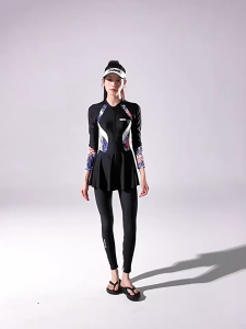 🇲🇾STOK KL FELLO (SET) Plus Size UV Protect Lady Women Long Pants Long Sleeve Swimsuit Swimwear Baju Berenang