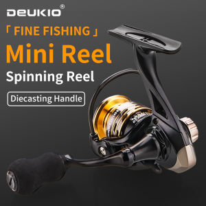 DEUKIO Mini 800 1000 Series Rust Free Smooth Bearing 4.8:1 Fishing Reel Drag System 5Kg Max Power Spinning Wheel Fishing Coil