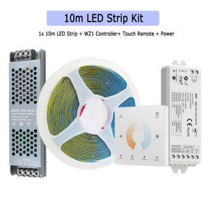 10M 20M Tuya Zigbee 3.0 COB CCT Led Strip Dual White Room Light 2700-6500K RF Dimming Touch Remote for Alexa Google SmartThings