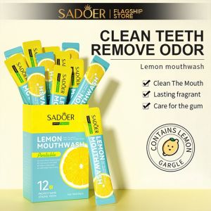 SADOER Mouthwash Peach/Mint/Lemon Fruity Mouthwash Cleansing Oral Care Disposable Portable