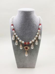 Vòng Cổ Ngọc Trai Gió Quốc Gia Xizi Fu: Dây Chuyền Xương Đòn Phong Cách Trung Quốc Cổ Điển Mặt Dây Chuyền Ngọc Trai Tròn Hợp Kim Mạ Vàng Bạc Dành Cho Nữ