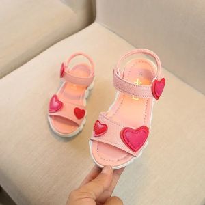 SHUNAICHI Lovely Heart Shape Children Sandals for Girls 2025 Summer Open Toe Sandals Kids Girls New Arrival Baby Girl Beach Shoes I03123