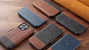 Faux Leather Wireless Charging Card Holder Stand Wallet Magnetic Flip Cover Phone Case For iPhone 18 Pro Max 17 16 Plus 15 14 13