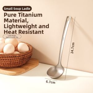 Titanium Thickened Long-Handle Soup Spoon Slotted Spoon