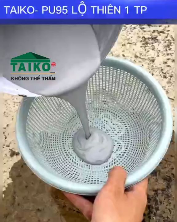 Keo Chống Thấm PU (Polyurethane) Taikomi PU95 Thùng 5 Lít - Xử lý chống thấm nền gạch, bề mặt bê tông. MÀU GHI