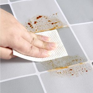 Thickened kitchen tile wall sticker self adhesive pvc oil-proof waterproof bathroom wallpaper