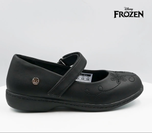 Disney Frozen Genuine Leather Black School Shoes with Memory Foam for Kids Girls Irish