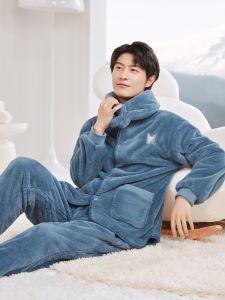 HLA | ชุดนอนแขนยาวผู้ชายฤดูใบไม้ร่วงปี 2025 คอกลมสไตล์เบสบอล ผ้าโพลีเอสเตอร์ ปกติ แขนยาว 2 ชิ้น ขายส่ง ขายส่ง