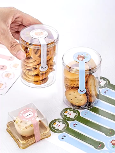 100 Pcs Sticker Mika Dessert | 100Pcs Stiker Terima Kasih Bubuk Thank You Sticker Panjang Segel Makanan Seal Label Sticker SH Q08