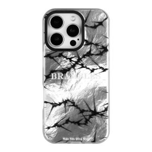 Full Point Youth Foil Thorns Double Layer Imd Bright Face 15 New 14 Mobile Phone Case Suitable for Apple 17ProMax Original Design 16 Creative Retro Chinese Style Protective Silicone Full Cover