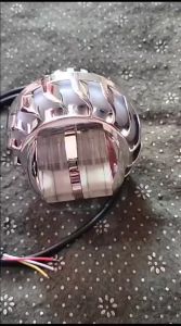 Lampu Depan Projie Biled Laser LED 2 Lensa Dengan Shroud+DevilEye Dekat Putih Jauh Kuning