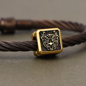 Chow Sang Sang  周生生 999 Gold Charme Chinese Zodiac Dragon Charm for Men 96149C  (Bracelet Not Included)