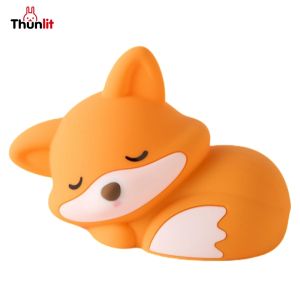 Thunlit Fox Night Light Silicone Pat Little Fox Lamp Bedroom Atmosphere Bedside Lamp USB Rechargeable Creative Gift