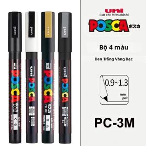 Uni Mitsubishi Pencil | Bộ Bút Dạ Quang UNI POSCA Nhật Bản Mực Acrylic Bền Màu Khô Nhanh Dụng Cụ Vẽ Graffiti PC-1M/3M/5M Bộ Văn Phòng Phẩm