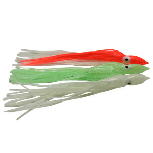 1 large 22cm luminous squid soft bait sea fishing luminous bait artificial simulated bait green white red squid skirt