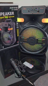 ลำโพงบลูทูธ ลำโพงเบสแน่น ZQS10102 ฟรีไมค์ลอย+ไมค์สาย+รีโมท ดอก10นิ้ว กำลังขับ20W รองรับAUX TF USB ปรับเสียง/ไฟได้ ลำโพงเสียงดี