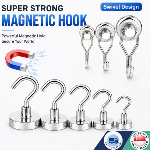 [SG Stock] Strong Magnetic Hooks Punch Free Heavy Duty Magnet Hanger Hook  Magnet Hook Kitchen Bathroom Bar