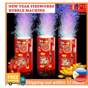 (Local seller) 2025 Chinese New Year Firework Bubble Machine Electric Bubbles With Music Light For Wedding Party Spring Festival