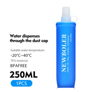 NEWBOLER Water Bottle TPU Folding Soft Flask Sport Water Bottle Water Bag Collapsible Water Bottle Running Camping 250ml 500ml
