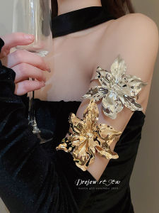 Floral Open Hand Bracelet Womens Metal Minimalist Style Commute Jewelry Exaggerated Accessory  out New Fashion Trend