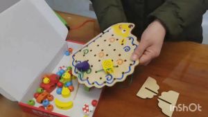 ร้อยเชือกผลไม้+กระดานไม้รูปเม่น